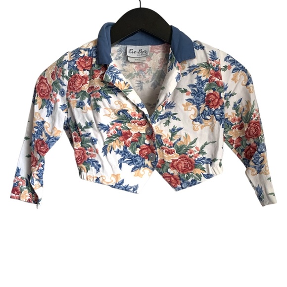 Vintage Eve Byer California Floral Crop Jacket Size 5 Small Made in USA  80s/90s - Picture 1 of 6